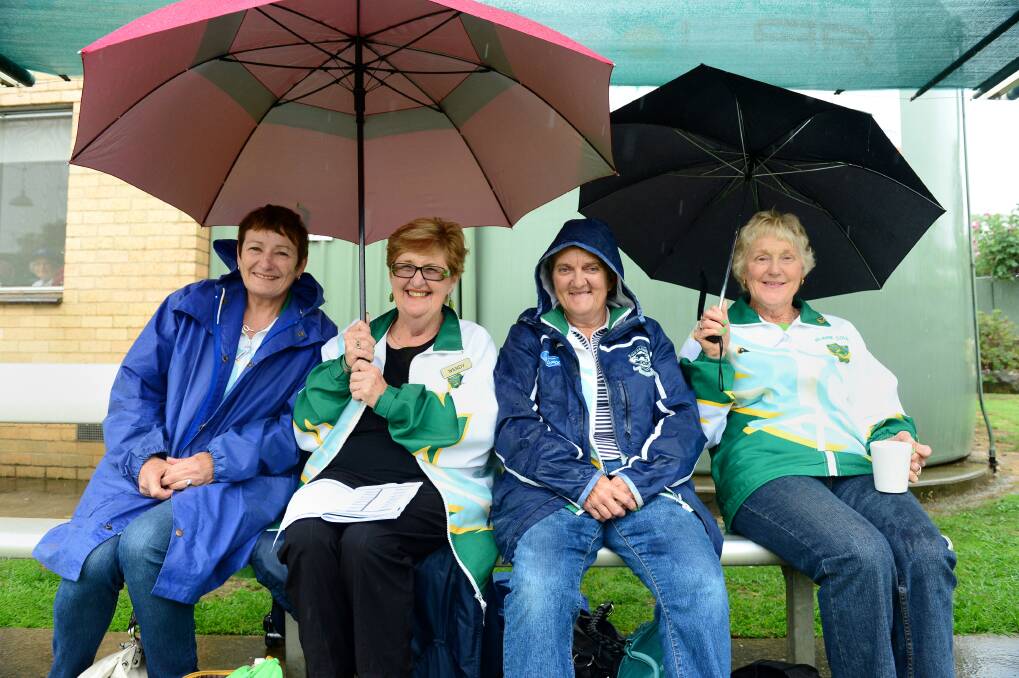 State Lawn Bowls Championships at Bendigo East.
Highton Hawks players Dianne Monk, Wendy Ballentine, Coral Milligan and Elaine Coles. Picture: JIM ALDERSEY
