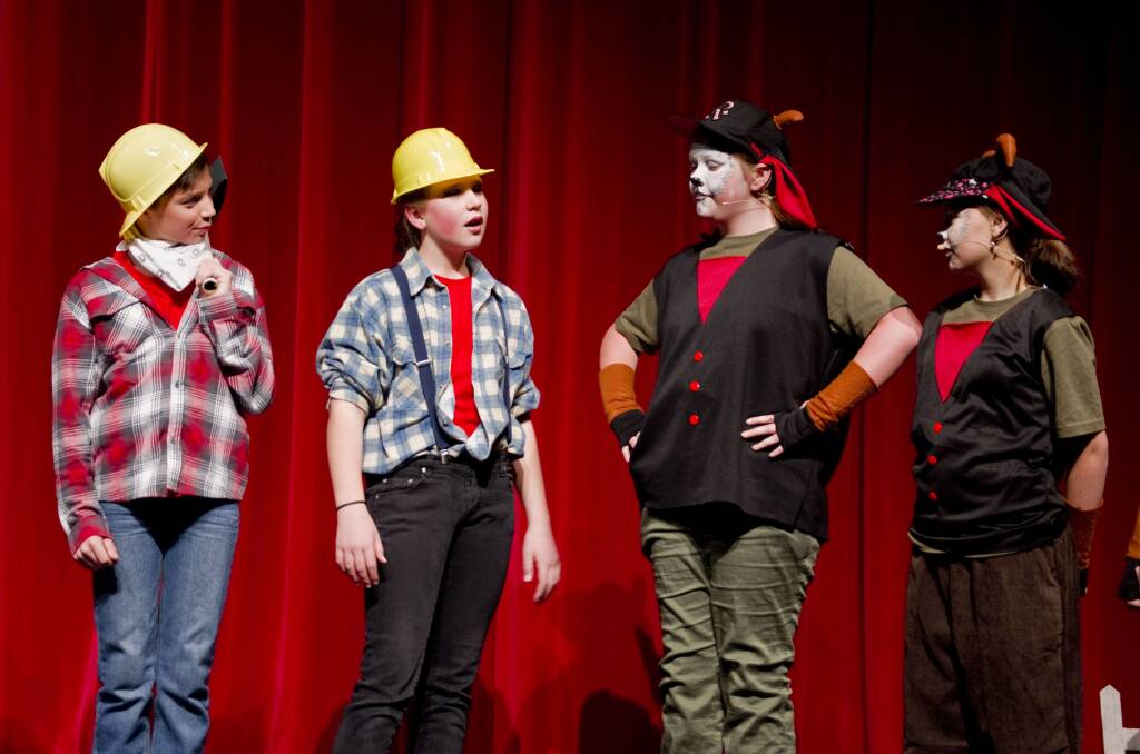 Zac as Chip, Mabel as Woody, Olivia as Little Bill and Jack as Big BilL. Picture: TRUDI JACOBSON 
