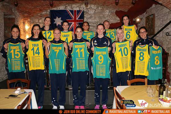 The Opals. Picture: BASKETBALL AUSTRALIA