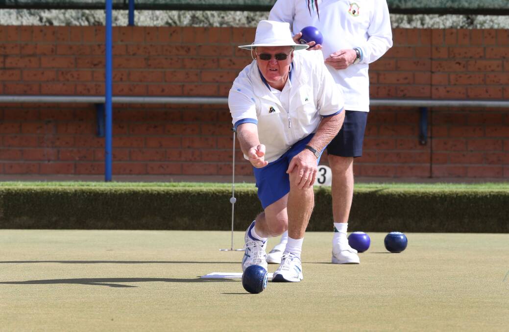 Day two of Country Week Bowls in Bendigo at Eaglehawk Bowling Club. 
Bill Francis from Phillip Island. Picture: PETER WEAVING