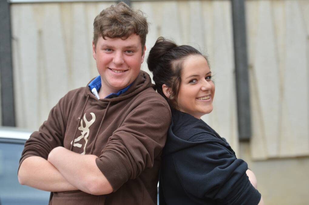 TWINS: Liam and Kelsey Oberin prepare for their upcoming exams. Picture: BRENDAN McCARTHY 