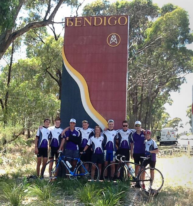 MELBOURNE BOUND: The team of riders from Mildura stop by Bendigo on Wednesday. Picture: CONTRIBUTED
