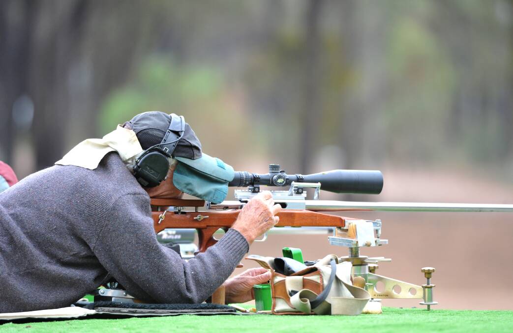 TAKING AIM: Shooter Ron Fenton looking to hit the target. Pictures: JODIE DONNELLAN