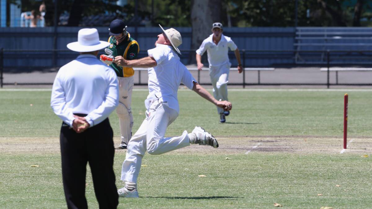 Division one clash between Murray Valley (Batting) and Northern Districts (fielding).
Caught Tod Gelletly, bowled by Nick Farley. Ashley Quinn is out.  Picture: PETER WEAVING