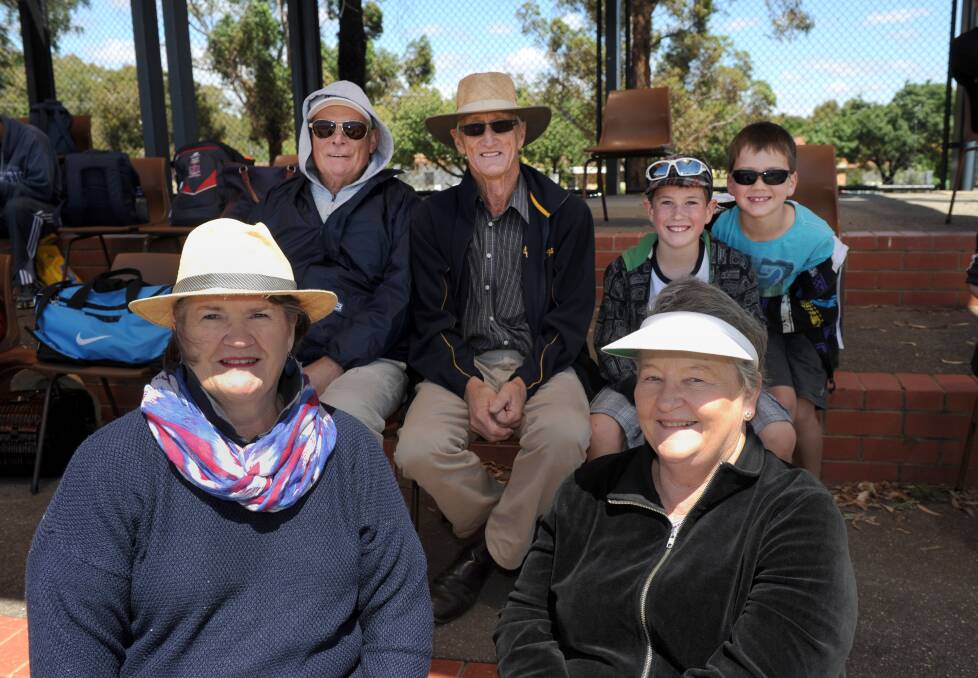 Laurel and Doug McLennan with grandsons Caleb and Liam and Graham and Marj Gale. Picture: JODIE DONNELLAN 
