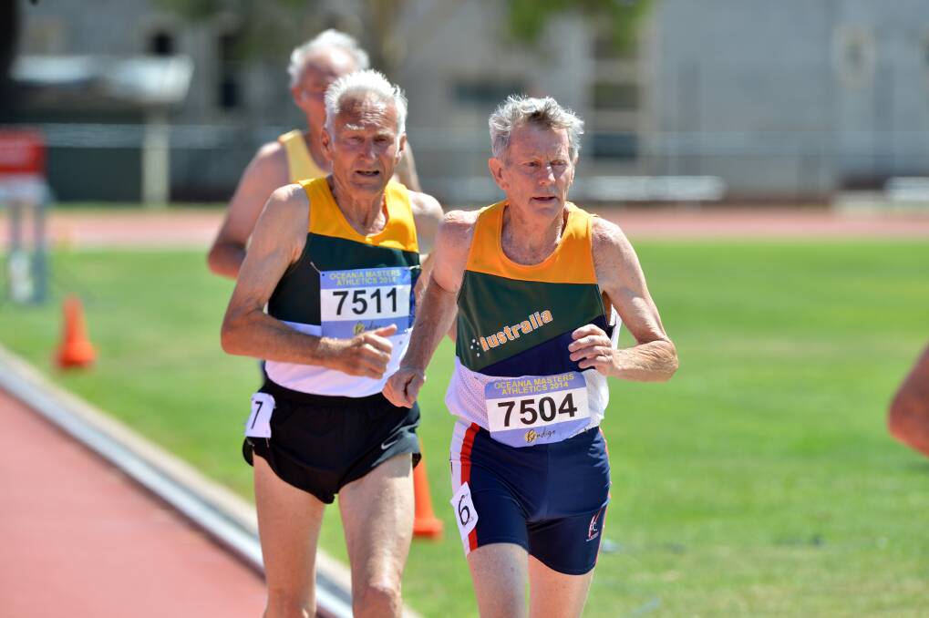 John Justice and Max Brook in the 1500m. Picture: BRENDAN McCARTHY
