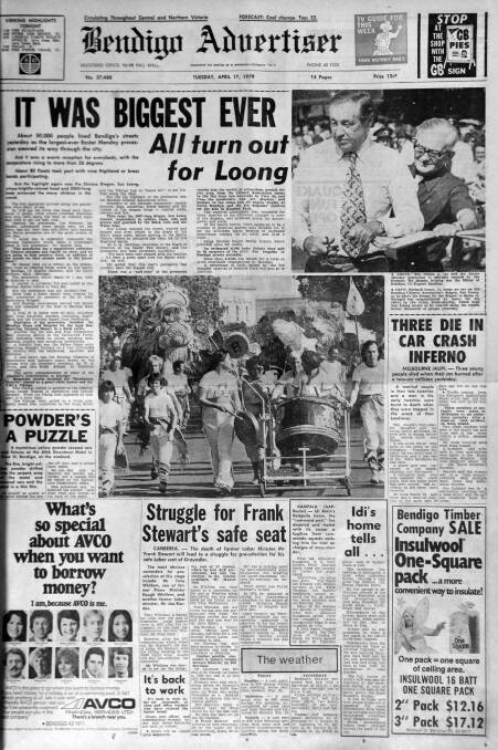 A Bendigo Advertiser newspaper article of the 1979 Easter Parade.