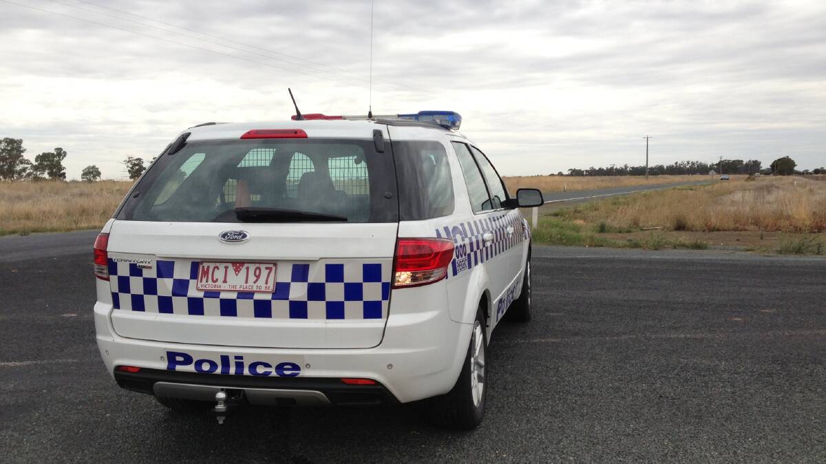 Police have blocked Trevaskis Road in Wyuna following a fatal car crash. Picture: Riverine Herald