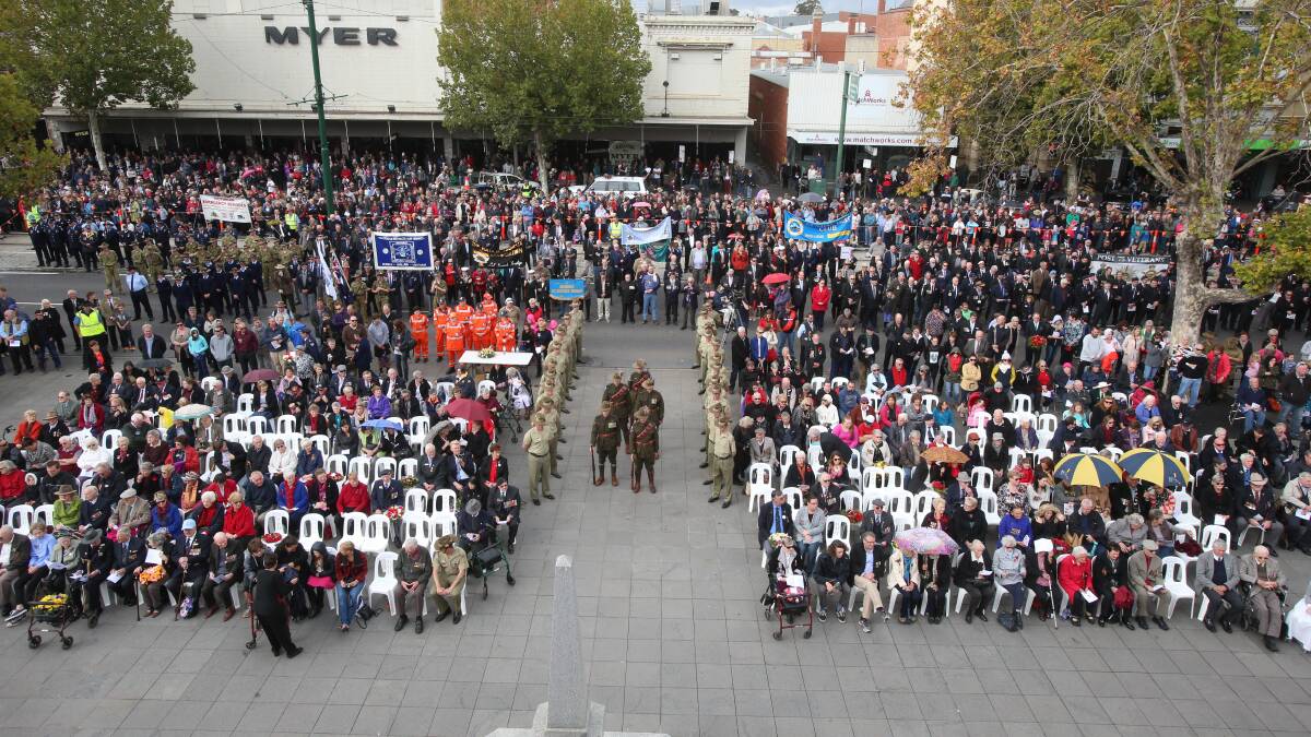 Extra police were on hand at the Bendigo and Eaglehawk Anzac Day services last Saturday. Picture: PETER WEAVING