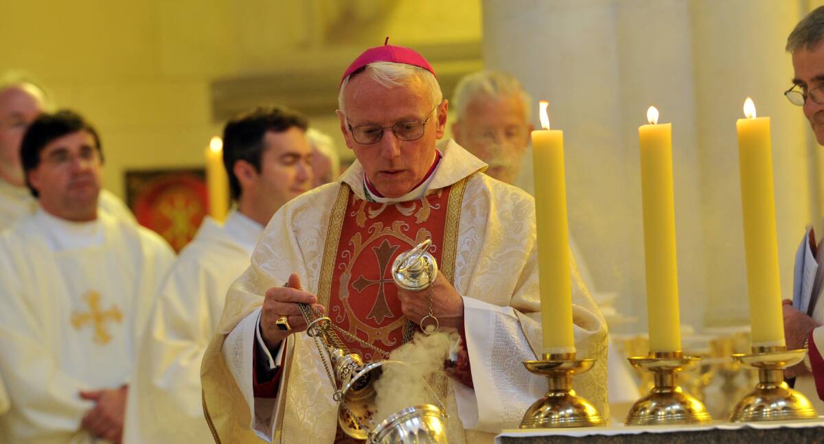 DISTRESSED: Catholic Bishop of Sandhurst Les Tomlinson. Picture: JIM ALDERSEY. 