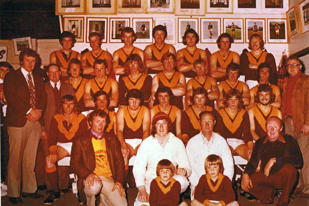 Northern United Football Club in 1975. A 30 years 1985 and 40 years 1975 Premiership teams reunion will be held on June 13 at the Raywood Reserve. RSVP to  Trevor Ludeman at trevor@projectplandev.com.au or via the Northern United Football Club Facebook page.

Pictured are, back row: Len Holland, Doug Cail (Vice-Captain/Assistant Coach), Daryl Blake, Maurie Sharkey, Chris Daniels, Mick Geary, Lyndon Langan.

2nd Back: Lindsay Morshead (President), Bill Demeo (Secretary), Gary Jensen, Denis Demeo, Joe Valli, Laurie Plowman, Kevin Cail, Bruce West, Graeme Matthews, Wally McGregor (Club Doctor).

3rd Row: Trevor Fiedler, Ron Martin, Brian Griffin, Ted Aldridge (Captain/Coach), Mick Crapper, John Mountjoy, John Rowe.

Front Row: Cliff Lees (Secretary), Gary Parkin (Trainer), George Thompson (Trainer), Bob Spence (Secretary).

Mascots: Scott Langan, Reece Langan.

The book of history of the Northern United Football Club, "The September Specialists" has been completed. From 1949-1996, including 46 years, 2100 games, 130 finals, 33 Grand Finals for 16 Premierships. The book covers the early years prior to amalgamation, with Premierships teams of Kamarooka, Neilborough, Sebastian and Raywood through to the Northern United Premierships of all teams and runners up through to 1989.

Only 100 books will be printed so get in fast. They are $50 (plus postage). Contact Trevor for more information.