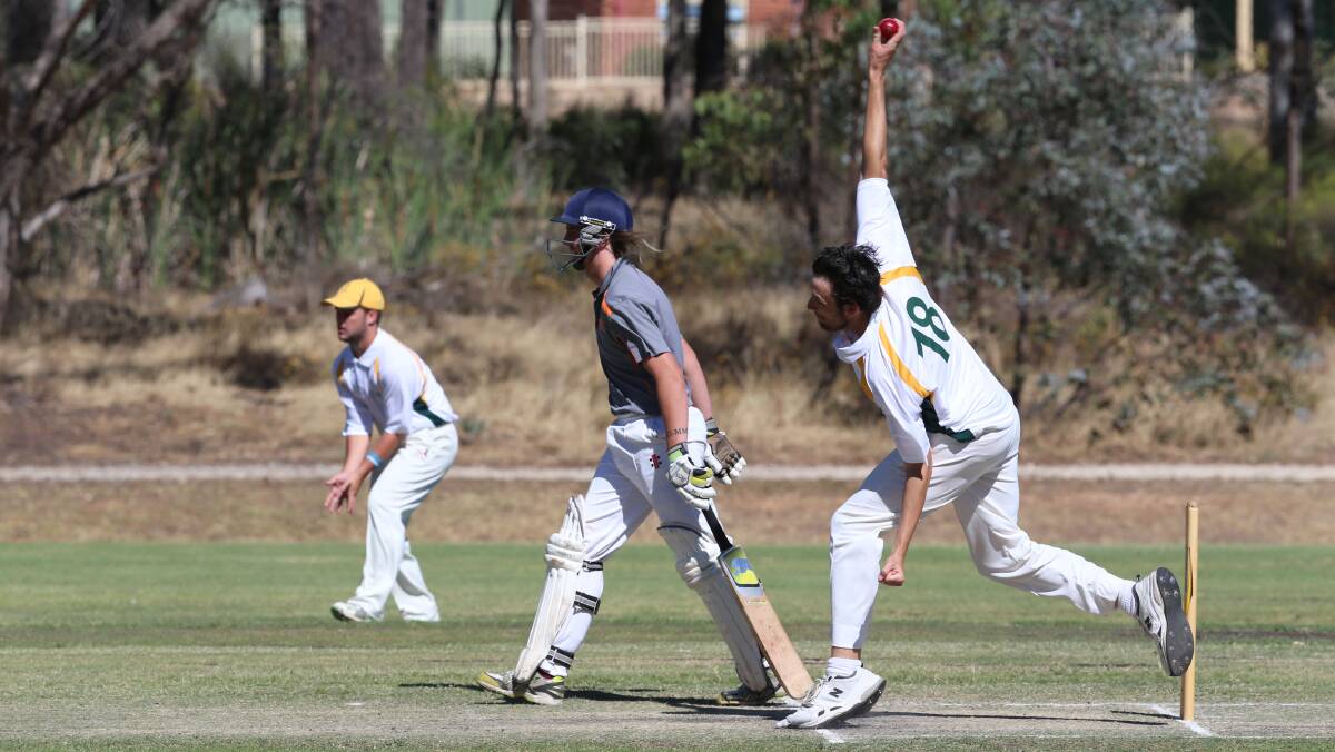 Country Cricket Week action at Bell Oval in Strathdale, Goulburn Murray (batting) v Castlemaine.

Batting Steve Barrett.
Picture: PETER WEAVING
