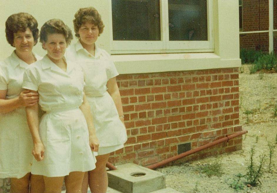 1970s Staff of Curmala catering at Bendigo Hospital. Pictured are Gene Gillard (dec.), Judy Maher and Wendy Preston. 