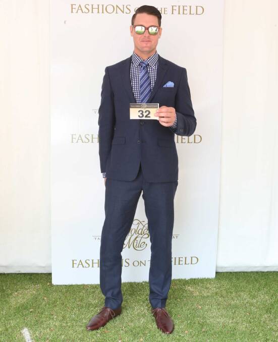 MAN OF THE DAY: Bendigo Jockey Club Yalumba Golden Mile Fashions on the Field entrant Shaun Harrington. Picture: PETER WEAVING