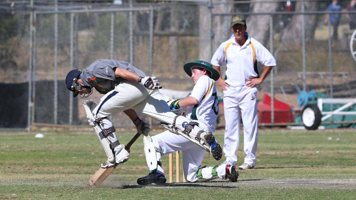 Country Cricket Week action at Bell Oval in Strathdale, Goulburn Murray's Liam Gwynne. Picture: PETER WEAVING