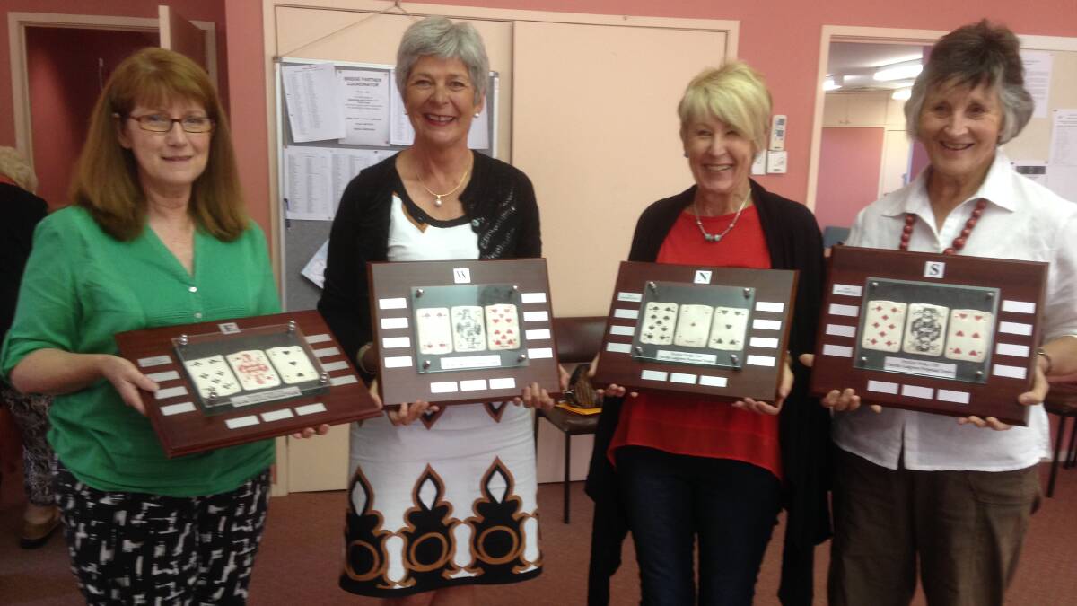 Winners of the Cherille Ladgrove Handicap Trophy, from left: Margaret Smart, Jenni Ham, Alwyn Grose and Faye Searle.