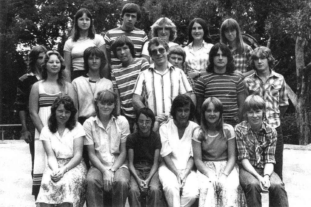1979 BHS year 11. A 40th reunion is being on May 16 held for all year 11 1979 and year 12 1980 students together with Bendigo High School's “The Last of the Original Form Ones” 1975. Bookings are essential by May 1. Contact Wendy Talbot BSSC Old Gold Alumni at wendytalbot@bigpond.com or 5449 6176. Pictured are, back: Helen Tattersall, Ashley Poke, Annmarie Ainslie, Noelene Edwards, Kathryn Ray. Centre: Donald Harrison, Melinda Day, Craig Marshall, Steven Boyle, Paul Mitchell (teacher), Peter Slee, Shane Gray, Brian Webster. Front:  Valerie Harris, Gail Thomas, Mark Perdon, Sue Thomas, Heather Bull, John May.