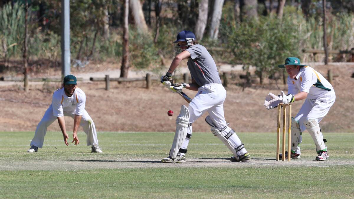 Country Cricket Week action at Bell Oval in Strathdale, Goulburn Murray (batting) v Castlemaine.
Batting Steve Barrett.
Picture: PETER WEAVING
