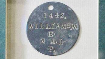 The identity disc of Private Walter Williams.