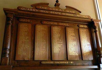 The World War I Honour Roll at Quarry Hill State School. 