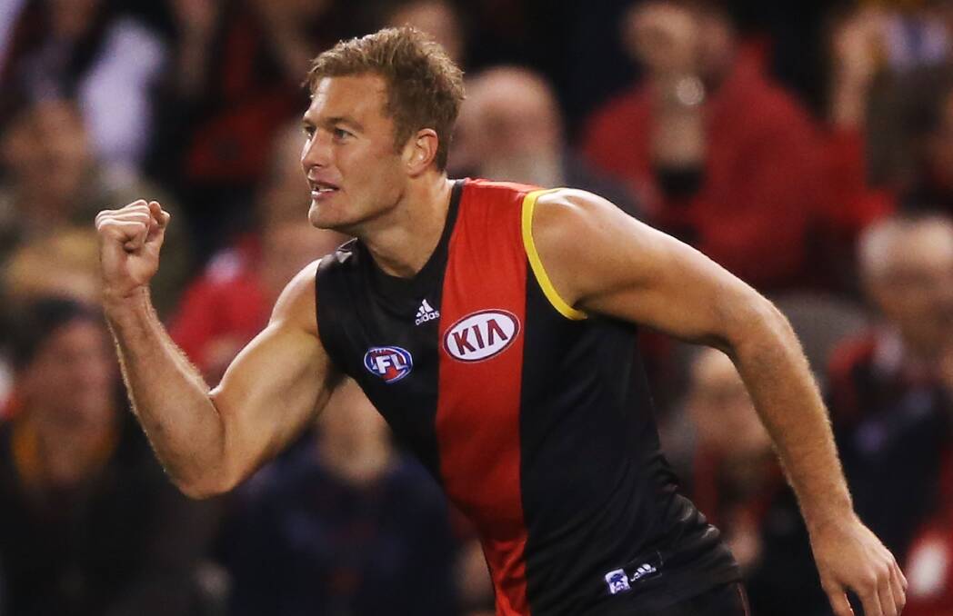 ON TRACK: Essendon's Tom Bellchambers. Picture: GETTY IMAGES