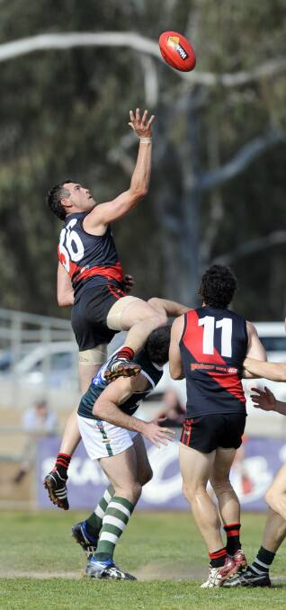 BIG LEAP: Chris Kelf in action for Kyabram in 2011. Picture: SHEPPARTON NEWS