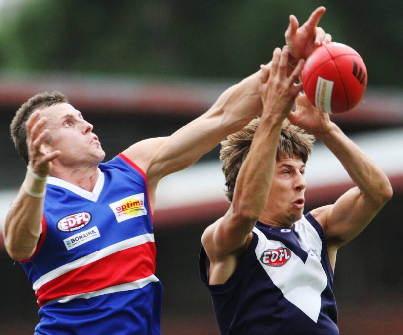 Rhys Magin, right, in action for Avondale Heights. Picture: FAIRFAX