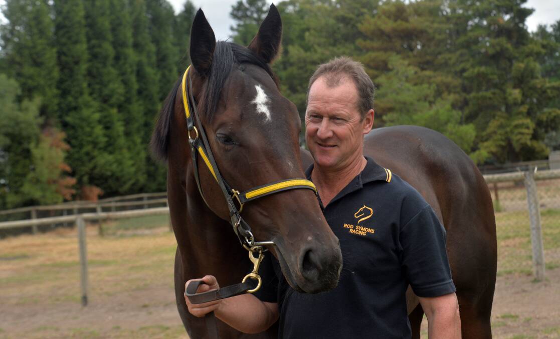 HIGH HOPES: Bendigo trainer Rod Symons with classy two-year-old Jarklin ahead of Saturday's big race. Picture: BRENDAN McCARTHY