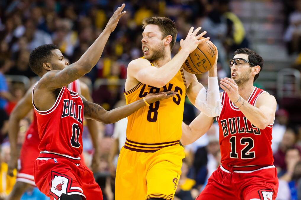 KEY PLAYER: Matthew Dellavedova protects the ball in game two of the Cavs' series against the Chicago Bulls. Picture: GETTY IMAGES