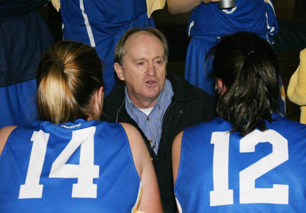 Bernie in charge of the Lady Braves in 2005.