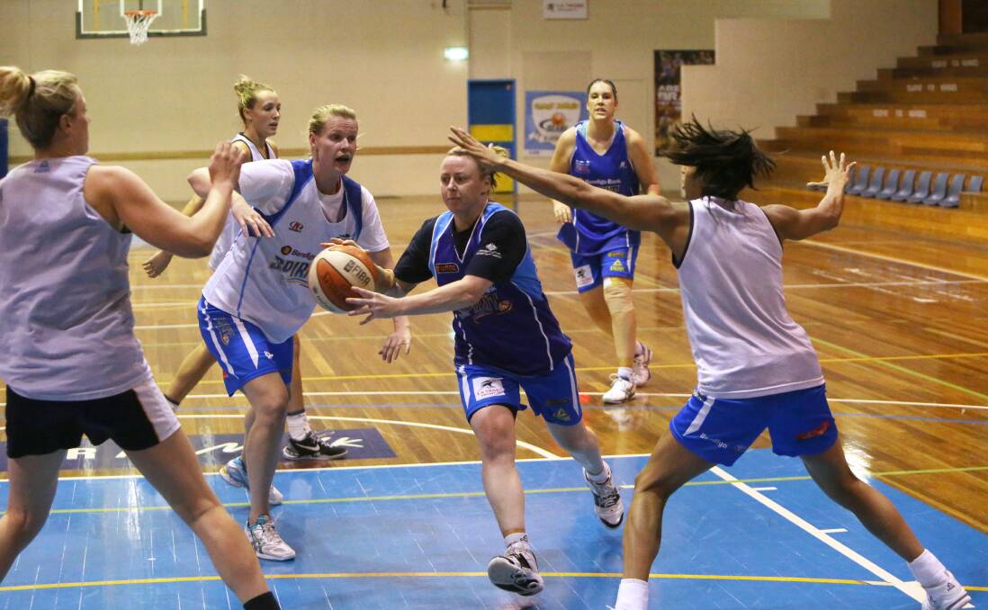 FIGHTING FIT: Bendigo Spirit guard Kristi Harrower showed no signs of ankle soreness at training on Thursday night. Picture: PETER WEAVING