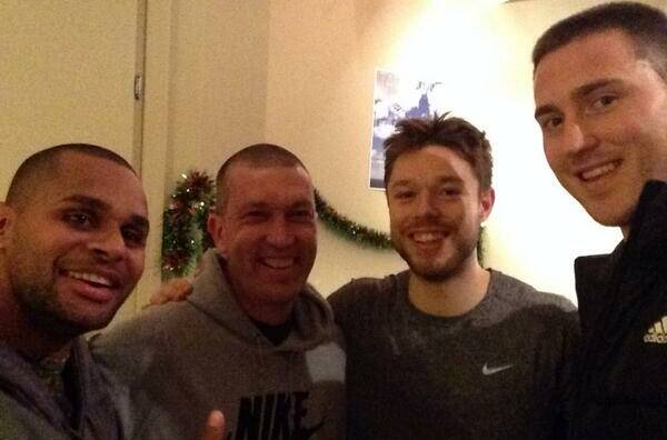 AUSSIE BOYS: Patty Mills, Andrej Lemanis, Delly and Aron Baynes.