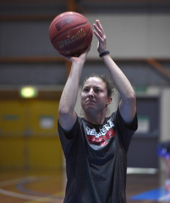 LEADER: Kelsey Griffin works on her free throw shooting at the Spirit's final training session. Picture: JIM ALDERSEY