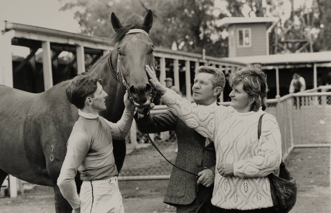 Colin, Allen and Val Browell after Danzig Road's win at Bendigo in December, 1993.