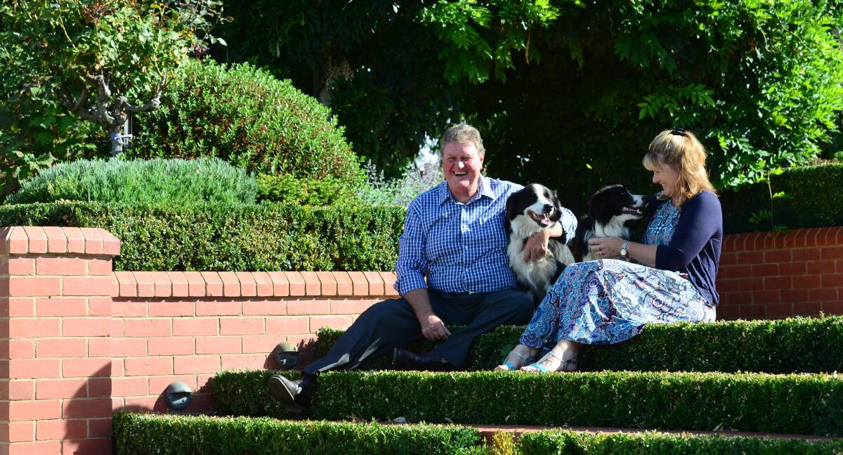HOME, SWEET HOME: Brendan and Pam Drechsler with their dogs Max and Bella at their Sedgwick home. Pictures: JIM ALDERSEY.