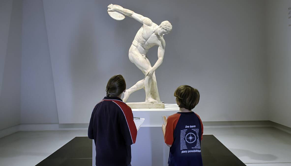 FASCINATE: School children visit the gallery for the ancient Greece exhibition. Picture: CONTRIBUTED