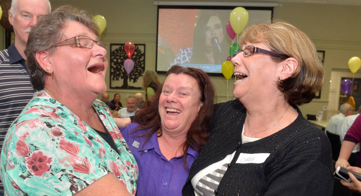 OVERWHELMED: Carolyn Rasmussen celebrates with colleagues. Picture: BRENDAN McCARTHY