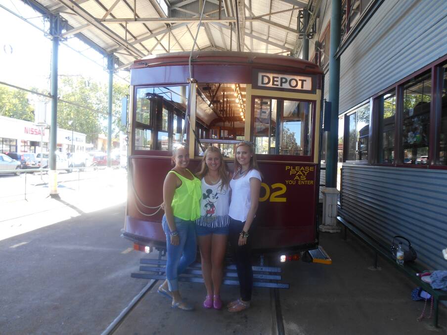 TOUR: Anna and friends at the Bendigo Tram Depot.