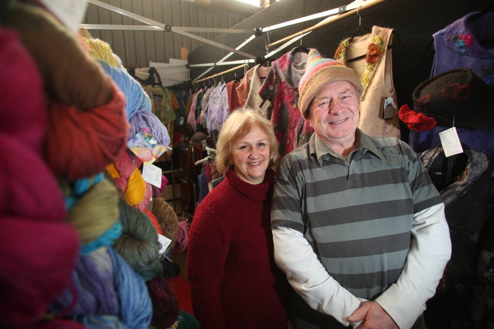 FLAIR: Judy and John Craig sell their creative items. Picture: GLENN DANIELS