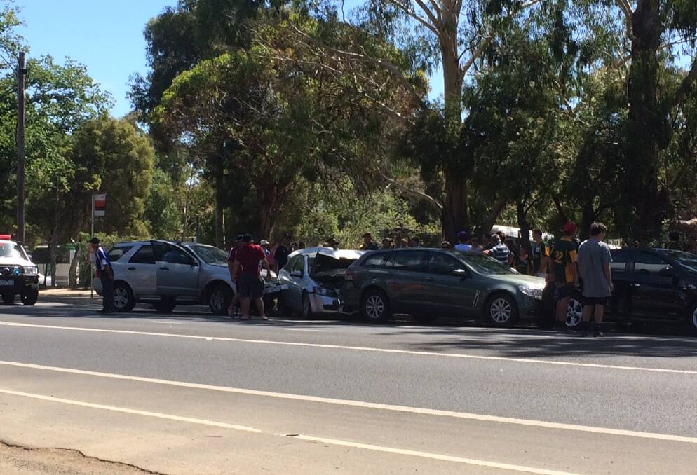 Four car pile up at Weeroona Oval