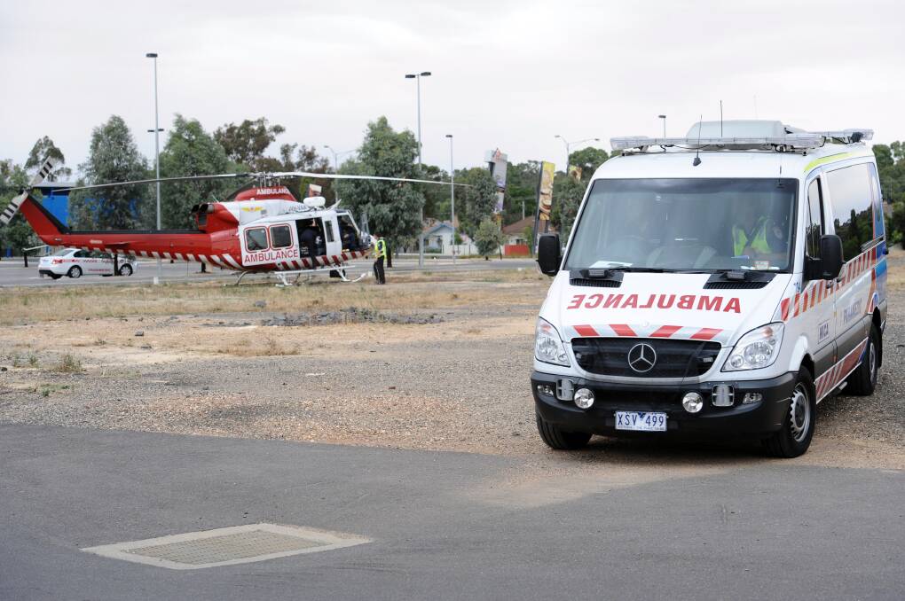 An air ambulance transferred motorcyclist who crashed near Rheola.