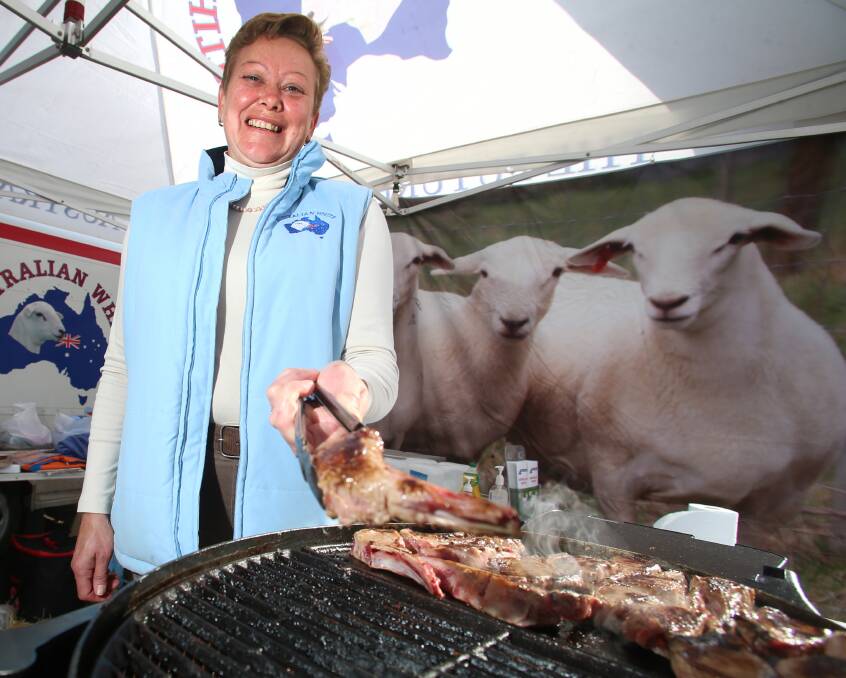 Kristie Gilmore cooks up Australian white lamb chops.
Picture: GLENN DANIELS