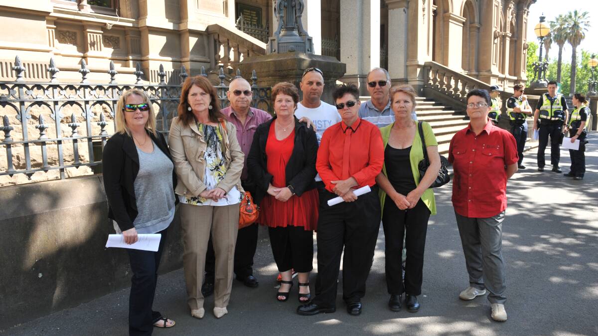 UPSET: Members of the Braddy family at the front of the court on Thursday.