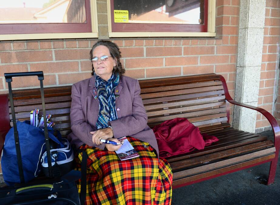 WAITING: Maureen Hourigan at the Bendigo Railway Station. Picture: JIM ALDERSEY