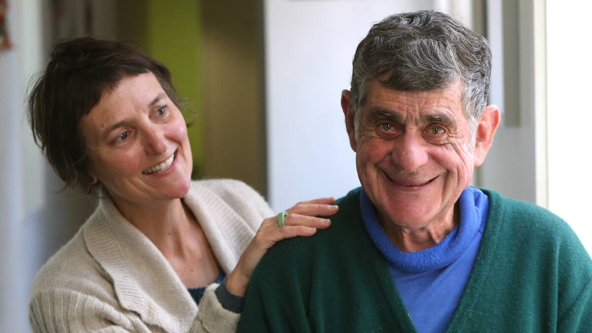 CARING: Project co-ordinator Kir Larwill with research participant Gary Thompson. Picture: GLENN DANIELS