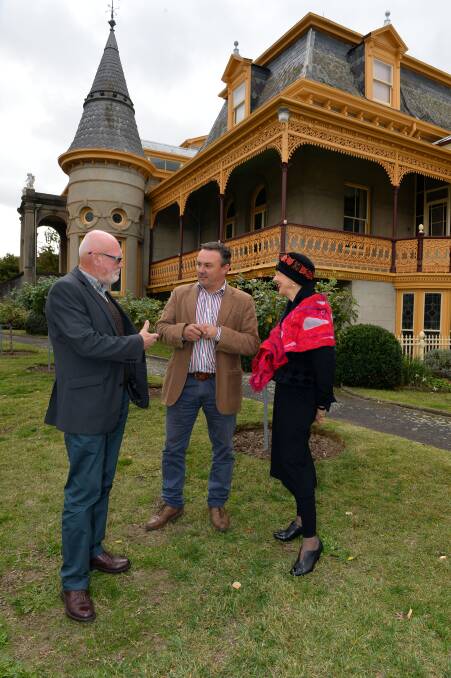 EVENT: Peter Cox, COGB executive manager of tourism Kathryn Mackenzie and owner of Fortuna Villa Paul Banks. Picture: BRENDAN McCARTHY