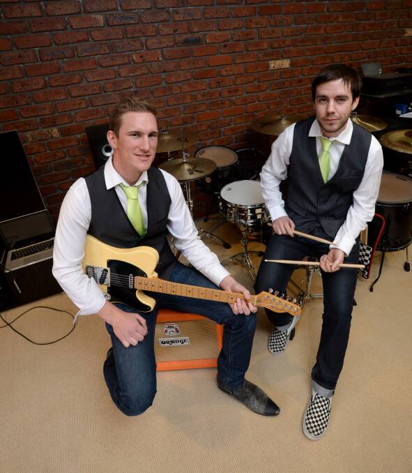 LOCAL TALENT: Timmy Nanks and Jake McPherson of The Ivory Knives. Their new EP launches on June 28. Picture: JIM ALDERSEY
