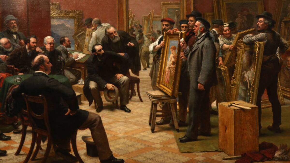 "The council of the Royal Academy selecting pictures for the exhibition 1875-1876" by Charles Cope.