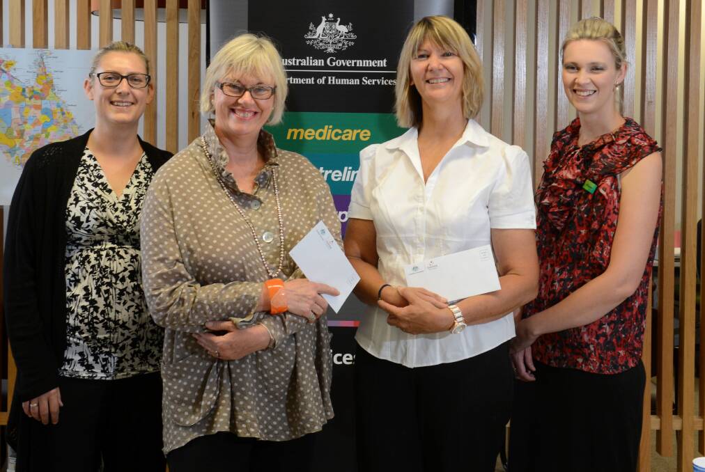 GENEROUS: Lissa Thomas from DHS , Jacqui Mott from St Luke's Anglicare, Debbie Edwards from BAWCS and Eleanor Todorovich from DHS.