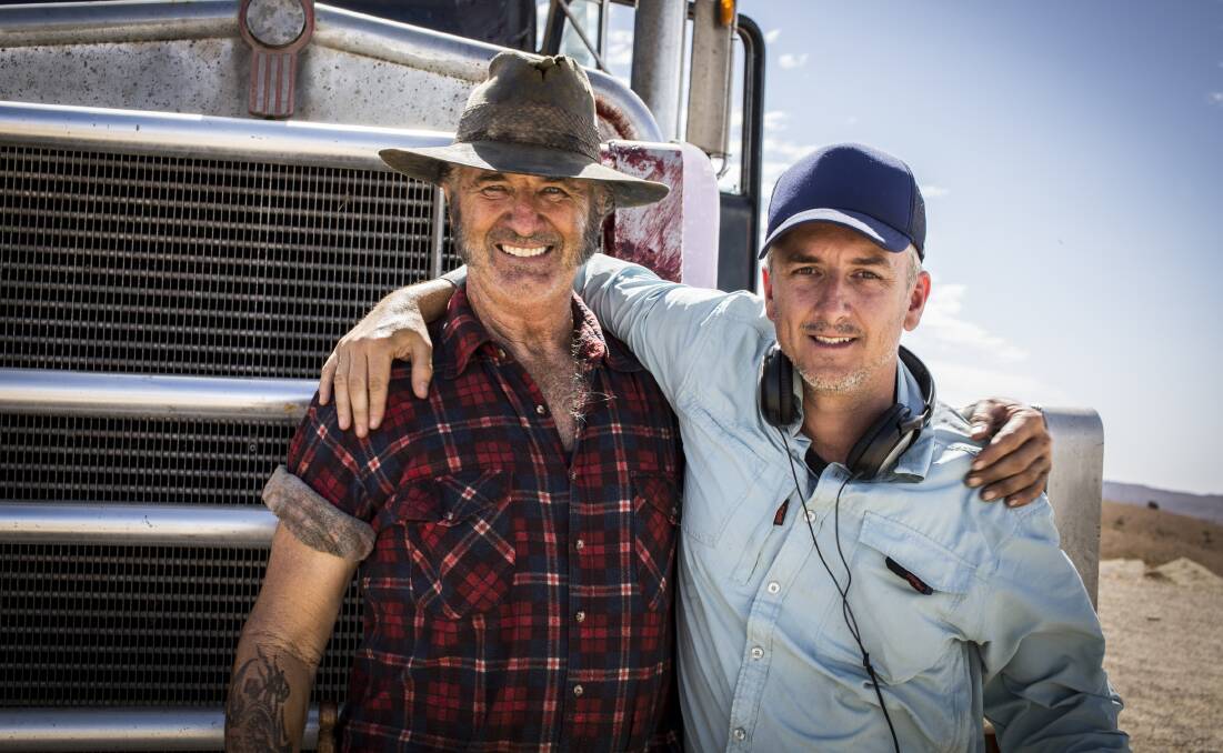 HARD AT WORK: Actor John Jarratt and director Greg McLean on the set for Wolf Creek 2.